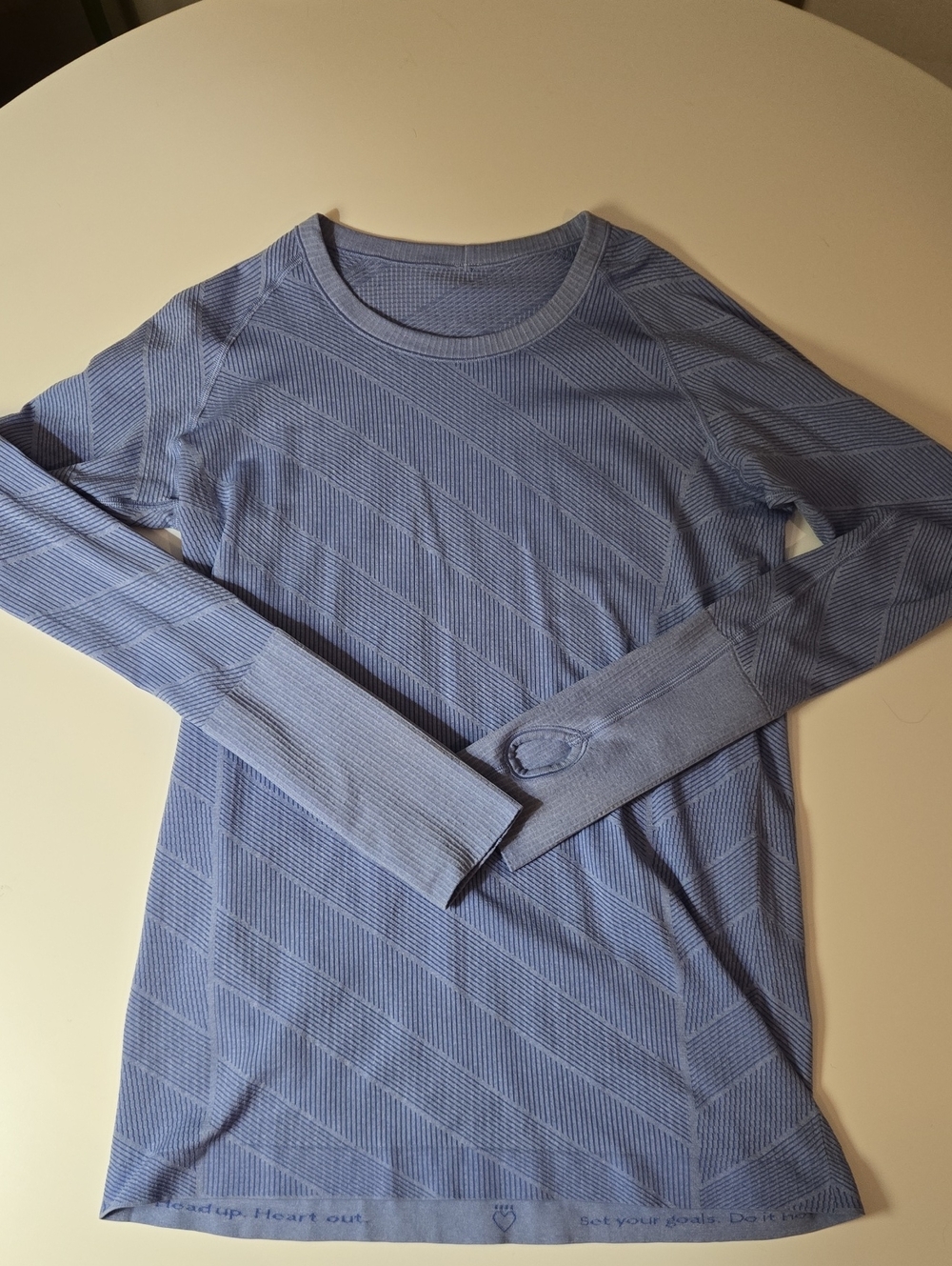 lululemon athletica Light Blue Crew Neck Long Sleeve